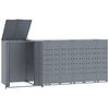 vidaXL Sorptunnugeymsla fyrir 4 tunnur 276x79x117 cm Gr&aacute;tt St&aacute;l