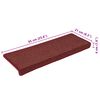 vidaXL Stigamottur 15 stk 65x21x4 cm bordeaux rétthyrndar brúnir