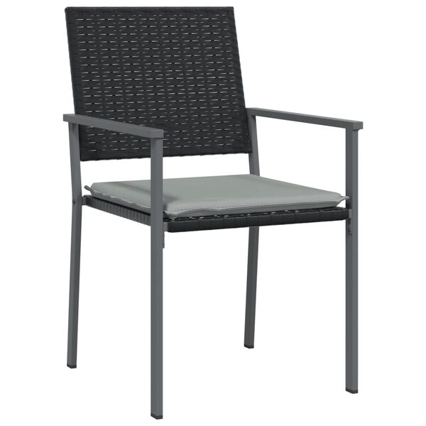 vidaXL Gar&eth;st&oacute;lar me&eth; Sessum 2 stk. Svartur 54x62,5x89 cm P&oacute;l&yacute;rattan