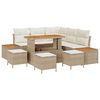 vidaXL Gar&eth;s&oacute;fa sett me&eth; p&uacute;&eth;i 9 pcs Beige og krem