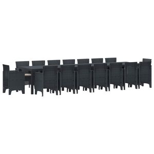 vidaXL Gar&eth;adining sett me&eth; p&uacute;&eth;um me&eth; p&uacute;&eth;i 17 pcs Antras&iacute;t PP