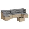 vidaXL 8 Hluta Gar&eth;s&oacute;fasett me&eth; Sessum Drappa&eth; P&oacute;l&yacute;rattan