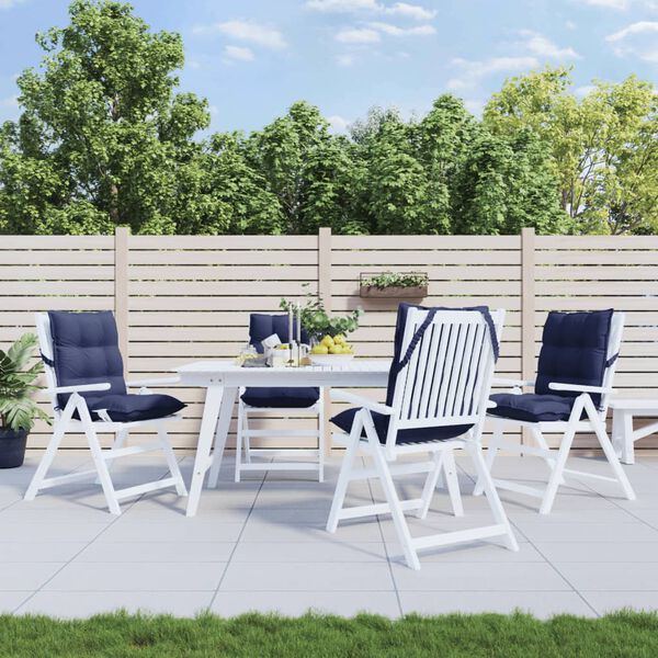 vidaXL St&oacute;lsessur me&eth; L&aacute;gu Baki 4 stk. K&oacute;ngabl&aacute;ar Oxfordefni