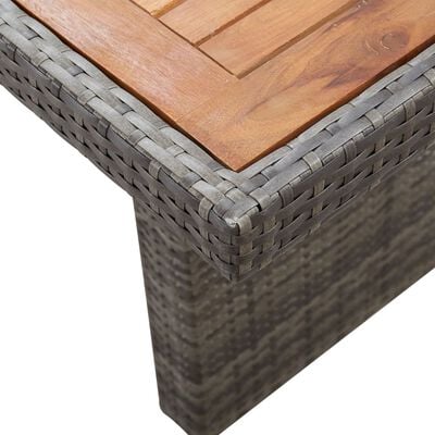 vidaXL Garðborð 240x90x74 cm Pólýrattan og Gegnheill Akasíuviður