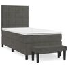 vidaXL H&oacute;lfa&eth; Springr&uacute;m me&eth; D&yacute;nu Gr&aacute;tt 90x190 cm Flauel