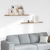 vidaXL Vegghylla me&eth; hillu 2 pcs Br&uacute;nn 115 x 9 x 3 cm Samsettur vi&eth;ur