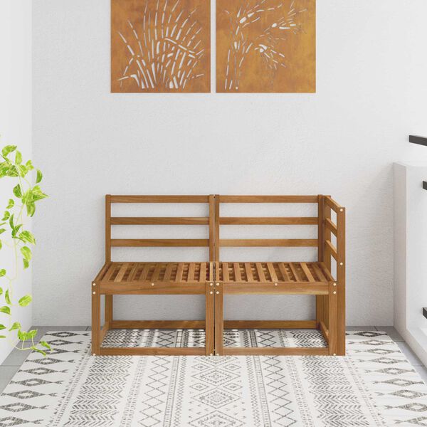 vidaXL &Uacute;tistrokkur mi&eth;- og hornsofa 2 Stykki N&aacute;tt&uacute;rulegur