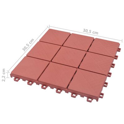 48230 vidaXL Decking Tiles 10 pcs Red 30,5x30,5 cm Plastic