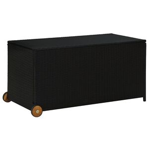 vidaXL Geymslukassi fyrir Garð Svartur 120x65x61 cm Pólýrattan