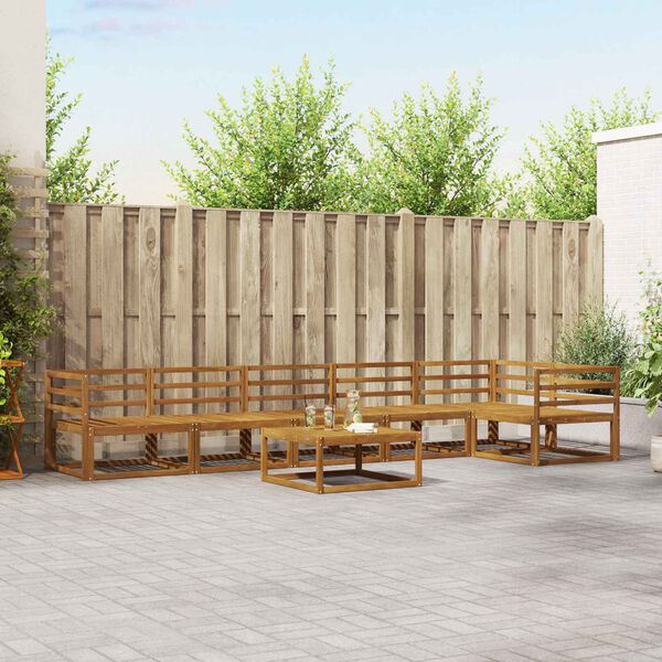 vidaXL &Uacute;ti s&oacute;fasett 7 pcs N&aacute;tt&uacute;rulegur Hrein akas&iacute;utr&eacute;