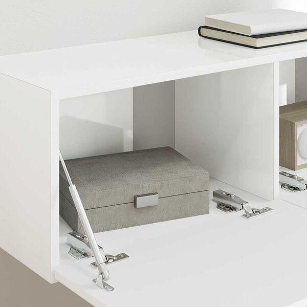 vidaXL Sj&oacute;nvarpsveggsk&aacute;pur 2 pcs Glansandi Hv&iacute;tur 98 x 31 x 29,5 cm