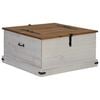vidaXL Geymslukista HALDEN Hv&iacute;tt 91x91x47 cm Solid Wood Furu