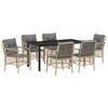 vidaXL Gar&eth;ur bor&eth;sett me&eth; p&uacute;&eth;i 7 pcs Drapplita&eth;ur p&oacute;l&yacute;rattan