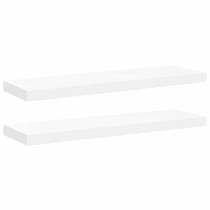 vidaXL Flj&oacute;tandi Vegghillur 2 stk. Hv&iacute;tar 80x23,5x3,8 cm MDF
