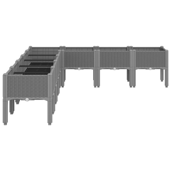 vidaXL Gróðurkassi á Fótum Ljósgrár 200x160x42 cm PP