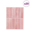 vidaXL R&eacute;ttanglar fl&iacute;s 20 pcs Bleikur 29 x 23 x 0,08 cm