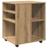 vidaXL Rolling Cabinet Artisan Oak 60x53x72 cm Engineered Wood