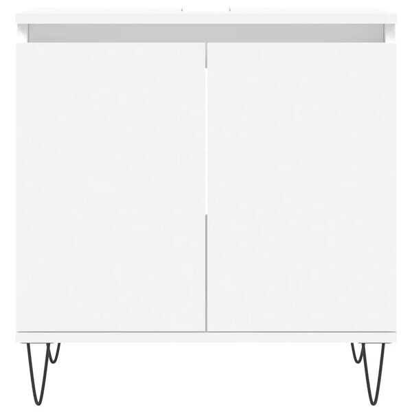 vidaXL Baðherbergisskápur Hvítur 58x33x60 cm Samsettur Viður