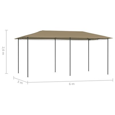 vidaXL Garðtjald 2,98x5,3x2,59 m Mógrátt 160 g/m²