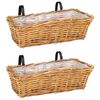 vidaXL Hangandi pl&ouml;ntu k&ouml;rfa 2 pcs Br&uacute;nn 48 x 22 x 15 cm Lacak rattan
