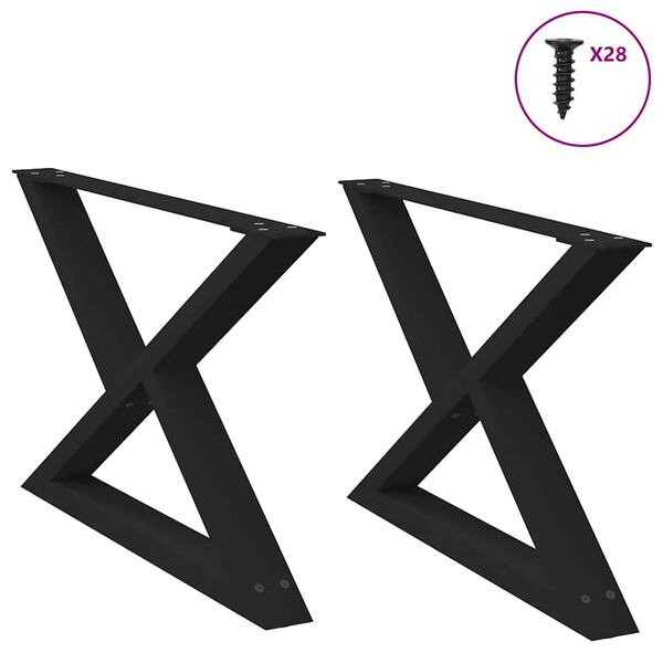 vidaXL kaffibor&eth;sf&aelig;tur 2 stk. svartir 70x(42-43,3) cm st&aacute;l