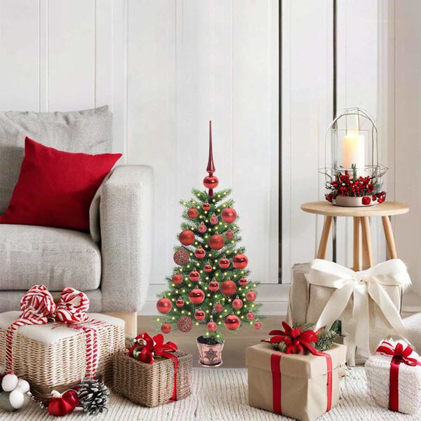 vidaXL Jólatré með 150 LED með standi Grænn 65 cm PE