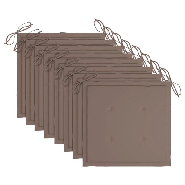 vidaXL Borðstofustólar í Garðinn m/ Sessum 8stk. Gegnheill Akasíuviður