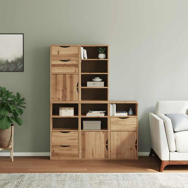 vidaXL Hli&eth;arsk&aacute;pur 5 stk ODDA 40x24x79 cm Gegnheil Fura