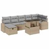 vidaXL Gar&eth;s&oacute;fa sett me&eth; p&uacute;&eth;i 8 pcs Drapplita&eth;ur Poly rattan