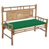 vidaXL Gar&eth;bekkur me&eth; P&uacute;&eth;a 120 cm Bambus