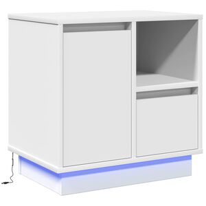 vidaXL Noat&ouml;flu sk&aacute;pur Hv&iacute;tt 50 x 34,5 x 50 cm Samsettur vi&eth;ur