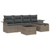 vidaXL Gar&eth;s&oacute;fa sett me&eth; p&uacute;&eth;i me&eth; geymslu 6 pcs Gr&aacute;r Poly rattan