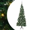 vidaXL Hornart&iacute;fara J&oacute;latr&eacute; me&eth; 300 LED Gr&aelig;nn 180 cm PVC og m&aacute;lmur
