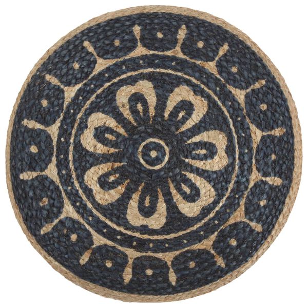 vidaXL Handgerður Gólfpúði Blár 45x30 cm Júta