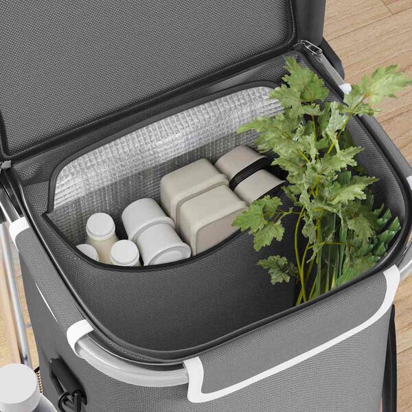 vidaXL Verslunarvagn Grár 36.5 x 46.5 x 100.5 cm Oxford efni