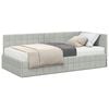 vidaXL Hornar&uacute;m rammi me&eth; d&yacute;nu me&eth; h&ouml;fu&eth;gafl 2 pcs Lj&oacute;sgr&aacute;tt Flauel