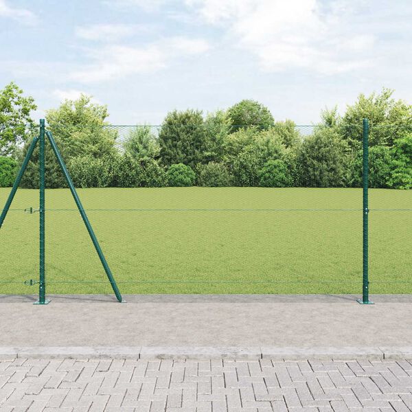 vidaXL Gir&eth;ingarp&oacute;stur Gr&aelig;nn 25 x 1,2 m (13 mm net) St&aacute;l