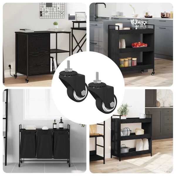 vidaXL Sn&uacute;ningshj&oacute;l 2 pcs Svartur M6 mm J&aacute;rn og nylon