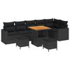 vidaXL Gar&eth;s&oacute;fa sett 9 pcs Svartur p&oacute;l&yacute;rattan