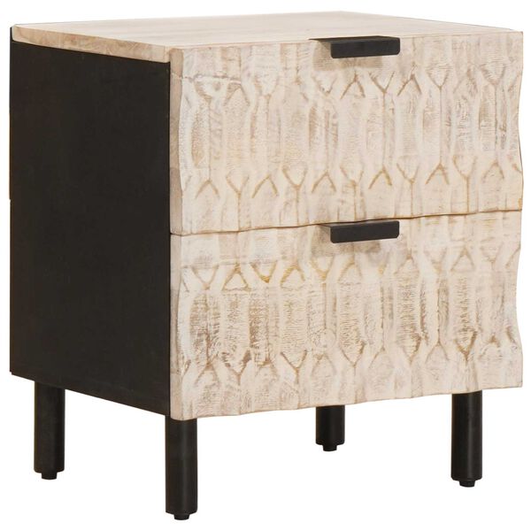 vidaXL Noat&ouml;flu sk&aacute;pur 2 pcs Hv&iacute;tt 40 x 33 x 46 cm Hart mang&oacute;tr&eacute;