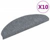 vidaXL Stigamottur sj&aacute;lfl&iacute;mandi 10 stk 65x21x4 cm lj&oacute;sgr&aacute;r h&aacute;lfhringlaga st&oacute;rar