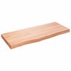 vidaXL Bor&eth;plata Lj&oacute;sbr&uacute;n 100x40x(2-6) cm Me&eth;h&ouml;ndlu&eth; Gegnheil Eik