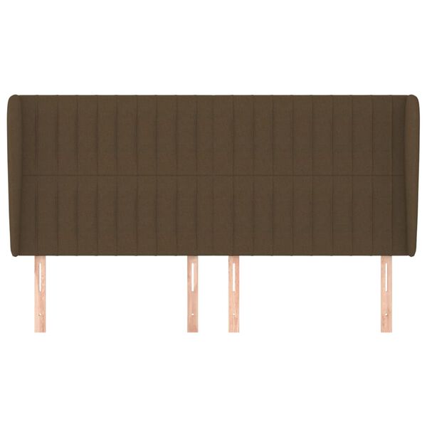 vidaXL H&ouml;f&eth;agafl me&eth; Eyrum 203x23x118/128 cm D&ouml;kkbr&uacute;nn Efni