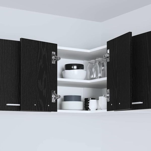 vidaXL Vegghengdur sk&aacute;pur Sv&ouml;rt eik og hv&iacute;t 57 x 57 x 40 cm