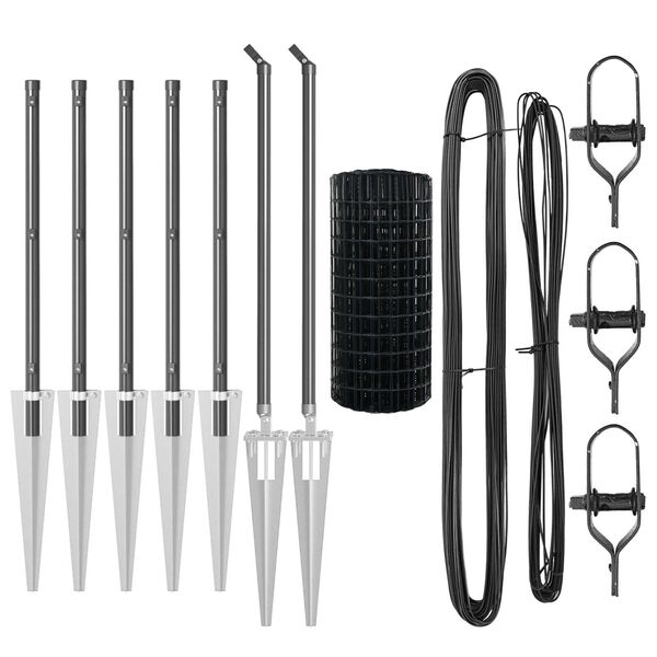 vidaXL Gir&eth;ing me&eth; p&oacute;st Gr&aacute;r 0,6 x 10 m St&aacute;l og PVC