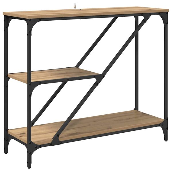 vidaXL Veggbor&eth; Artisan Eik 88,5 x 30 x 75 cm Samsettur vi&eth;ur