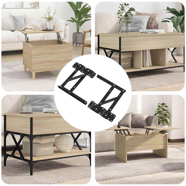 vidaXL R&uacute;m lyftimechanismi 2 pcs Svartur 340 x 95 x 40 mm J&aacute;rn