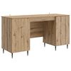 vidaXL Skrifbor&eth; Handverkseik 142,5 x 50 x 75 cm Samsettur vi&eth;ur