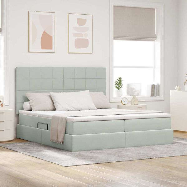 vidaXL Geymslu R&uacute;m me&eth; d&yacute;nu me&eth; h&ouml;fu&eth;gafl Lj&oacute;sgr&aacute;r 200 x 200 cm Flauel