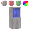 vidaXL Skenkur me&eth; LED Lj&oacute;sum Gr&aacute;tt Sonoma 41x37x100 cm